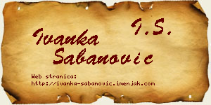 Ivanka Šabanović vizit kartica